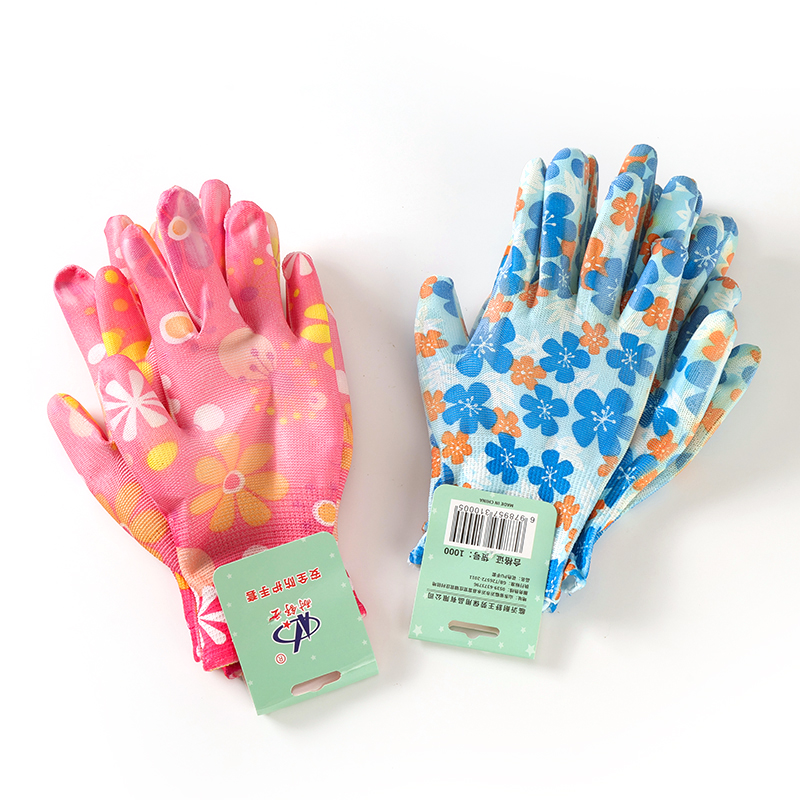 Patterned PU Palm Gloves 2-Pair