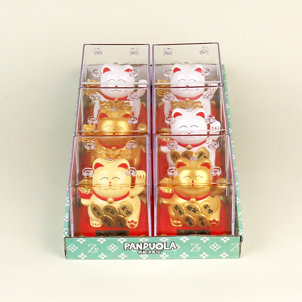 Solar Automatic Waving Lucky Cat 3 Inch
