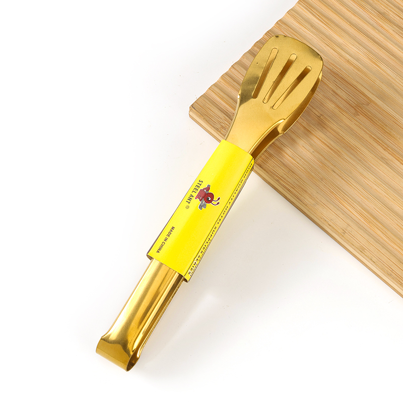 9-Inch Gold-Plated 410 Stainless Steel Food Tongs 3140500056