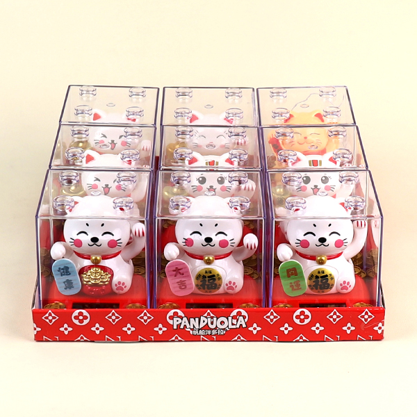 Solar Automatic Waving Lucky Cat 3 Inch
