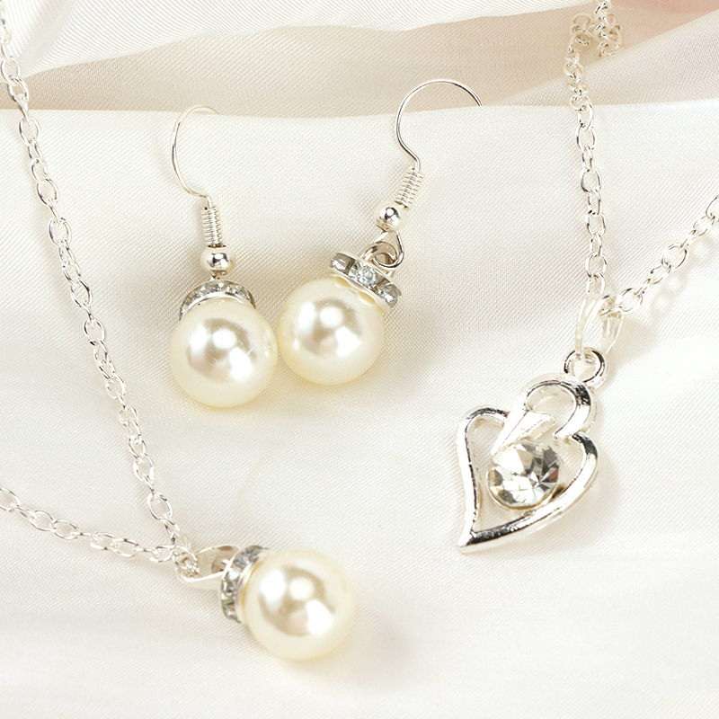 Pearl Earring Necklace Set