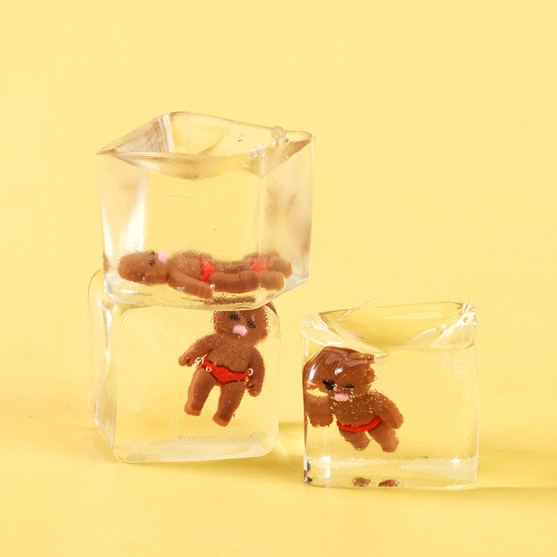 Ice Cube Little Figure Squeeze Toy PVC