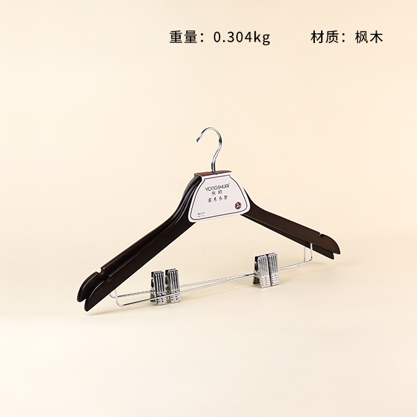 Maple Wood Hanger with Clips 2-Pack