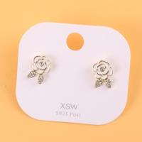 XSW玫瑰花钻石耳钉 3