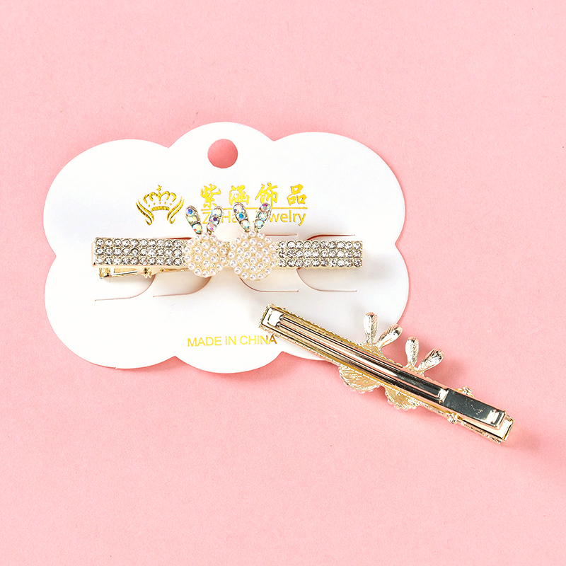 Alloy Glass ABS Pearl Rhinestone Duckbill Hair Clip 4011200348