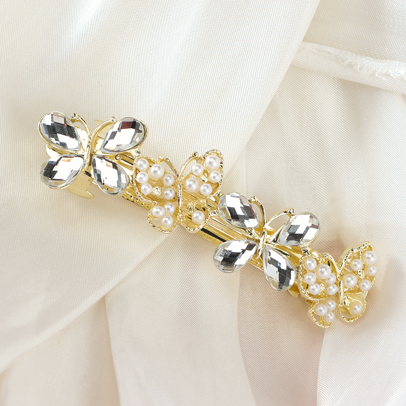 Pearl Zircon Hair Barrette