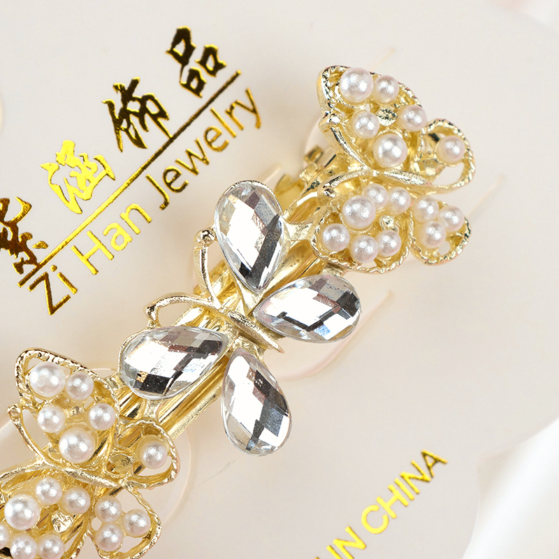 Pearl Zircon Hair Barrette