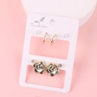 MZQ山茶花金色四对耳钉 2