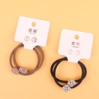 JY咖色斜纹满钻珠皮筋88040 2