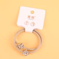 JY咖色斜纹满钻珠皮筋88040 4