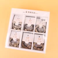 JY咖色斜纹满钻珠皮筋88040 5