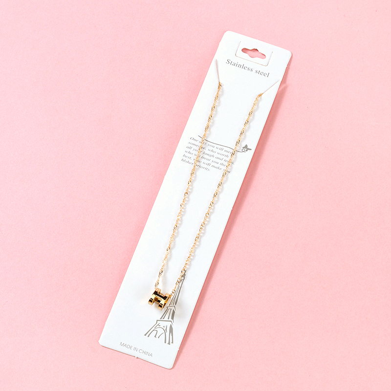 H Letter Rhinestone Necklace
