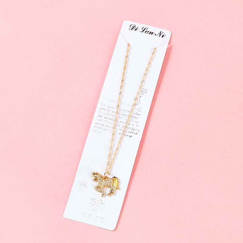 Horse Water Wave Rhinestone Necklace