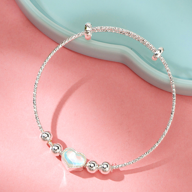 Silver Heart Bangle
