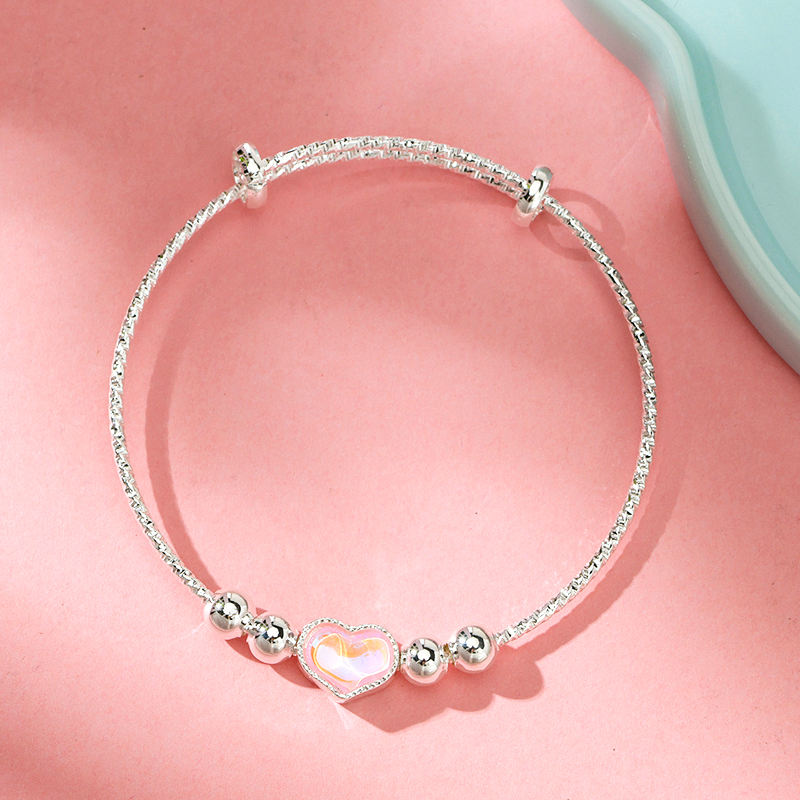 Silver Heart Bangle