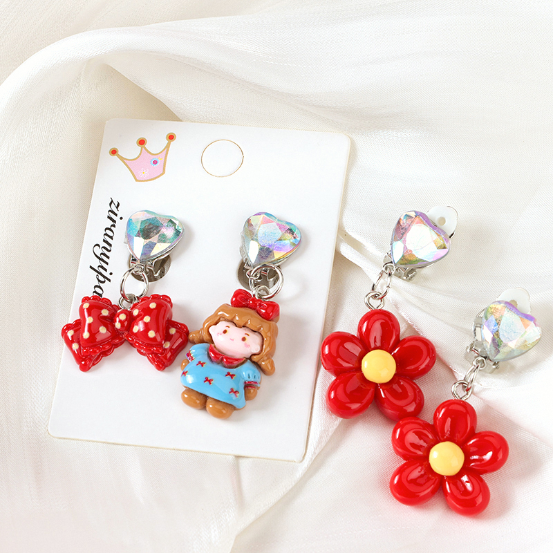 Boxed Zircon Cartoon Ear Clip