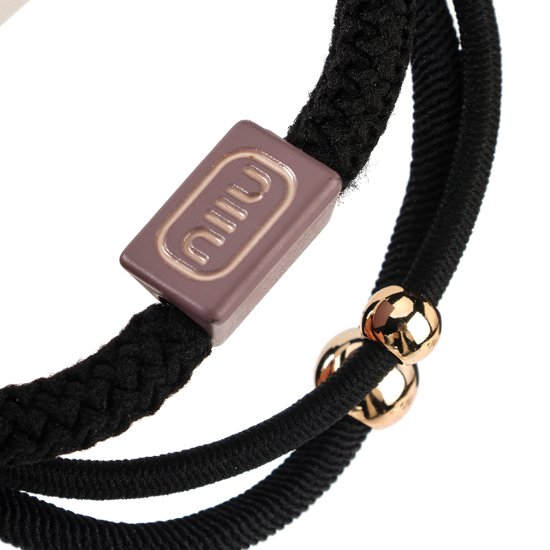 New 3 Letters Black Nylon AC Rubber Band Hair Tie 4012101459