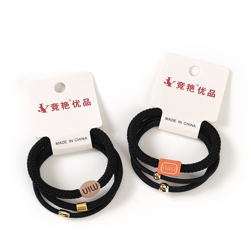New 3 Letters Black Nylon AC Rubber Band Hair Tie 4012101459