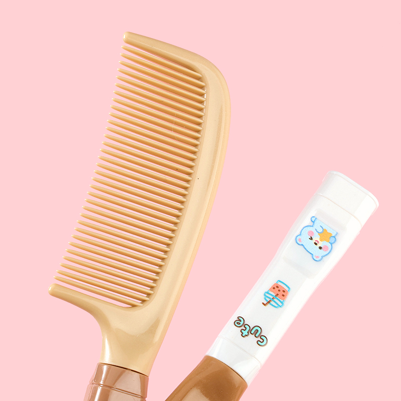 Milk Tea Two-tone Thick Handle Comb