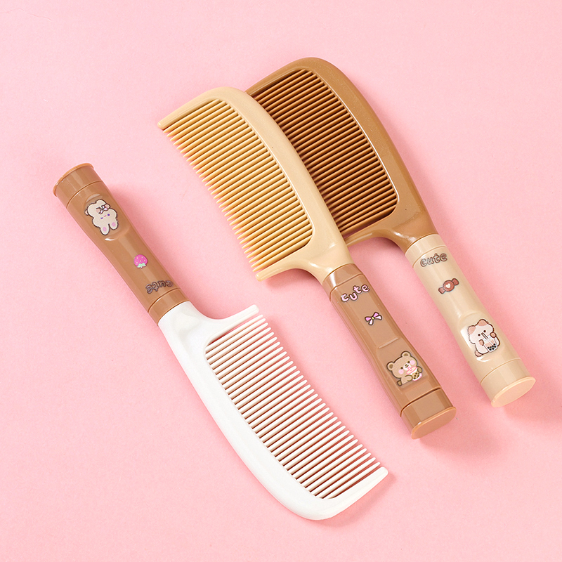 Milk Tea Two-tone Thick Handle Comb