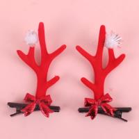 SY红蝴蝶结毛球鹿角对夹 2