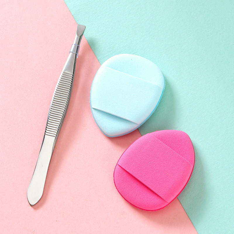 S-606 Thumb Powder Puff Tweezer Set 2+1 Stainless Steel