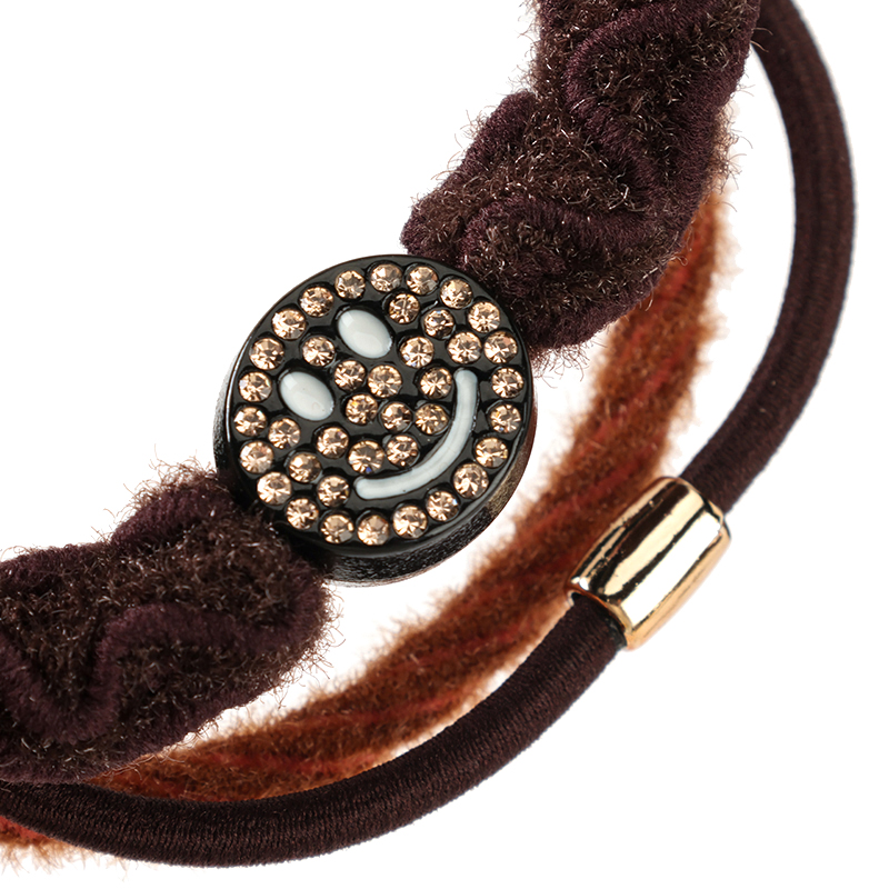 Lace Full Drill Three Curry Color Nylon Hair Ties 4012202021