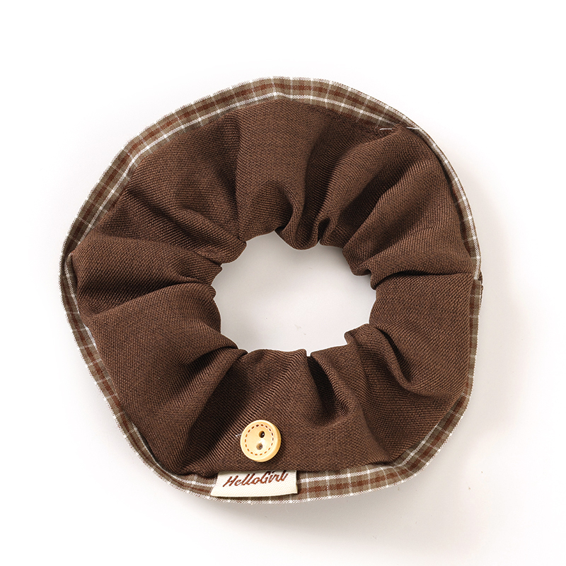 New Plaid Lace Label Scrunchie 4012101497