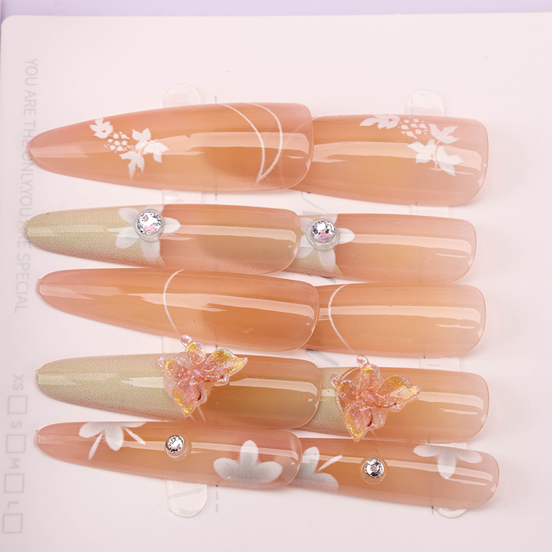 Butterfly Flower False Nails