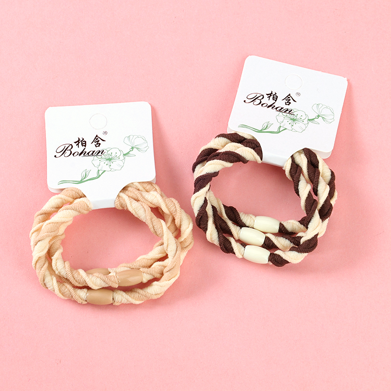 Boxed Three Curry Color High Elastic Spiral Nylon Rubber Bands 4012202117