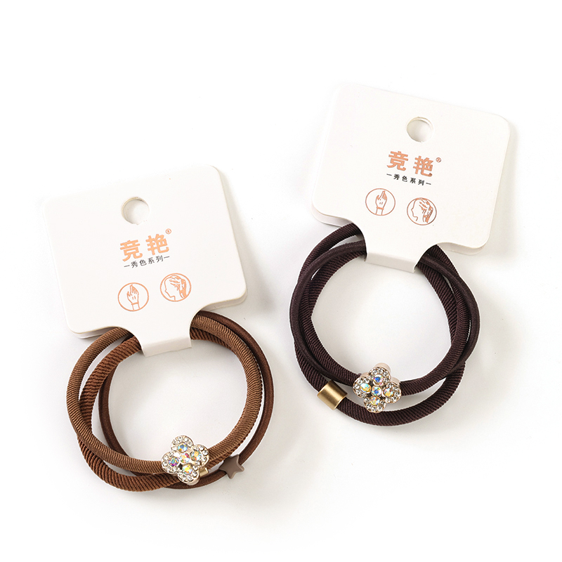Boxed Three Colored Diamond Accessories Rubber Band Hair Tie 4012202060