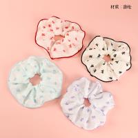Bow-Printed Hem Polyester Hair Scrunchie 4012101607