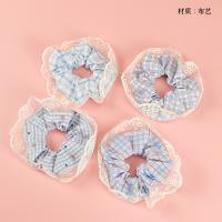 Blue Lace Plaid Fabric Scrunchie 4012101626