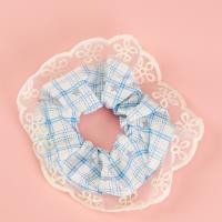 Blue Lace Plaid Fabric Scrunchie 4012101626