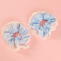 Blue Lace Plaid Fabric Scrunchie 4012101626