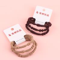JY咖系编织竹节3条皮筋 4