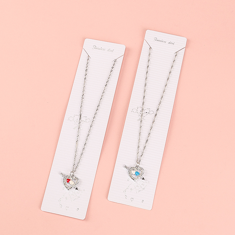 Enamel Heart Wave Necklace