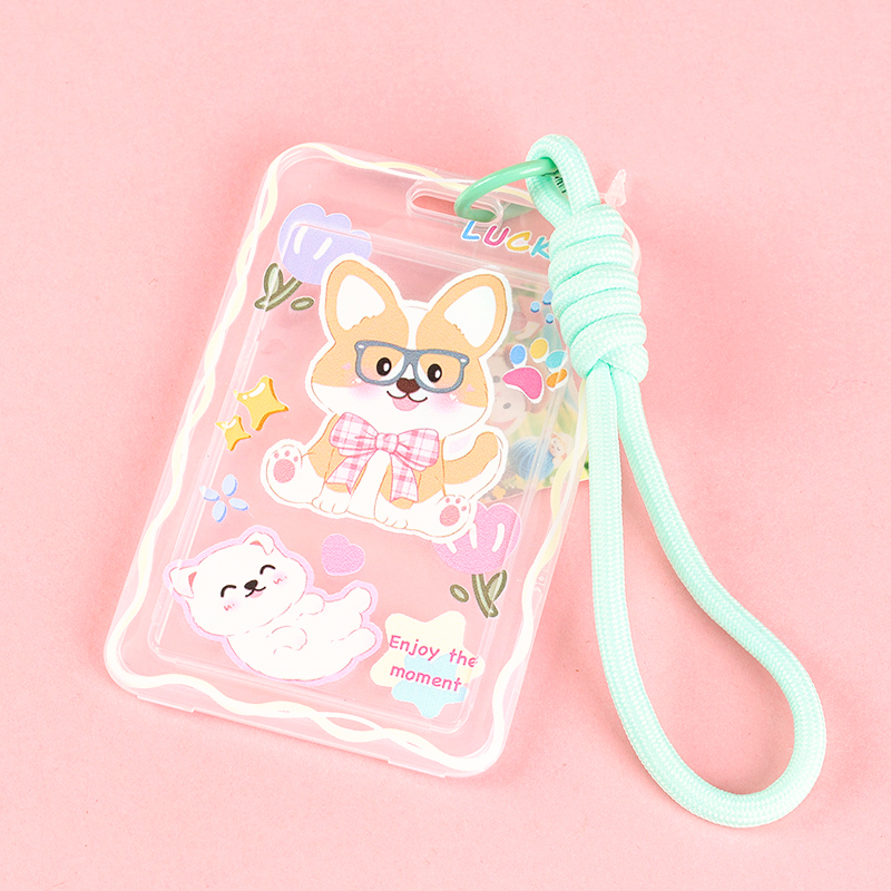 Cartoon Keychain Card Holder with Short Rope