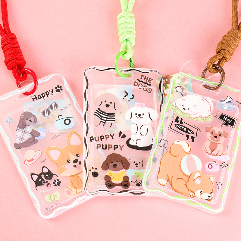 Cartoon Keychain Card Holder with Short Rope