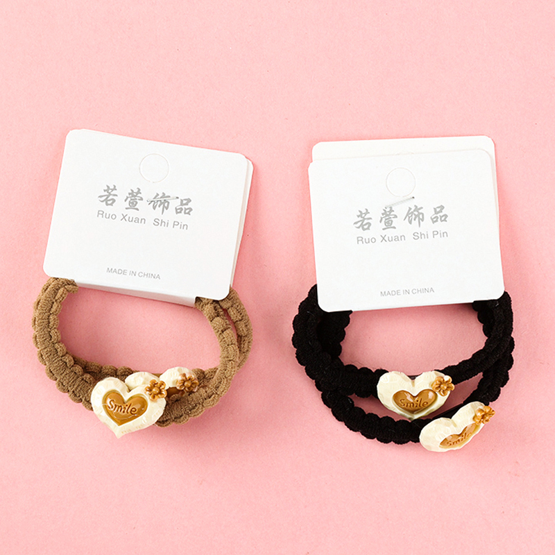Two Milk Tea Color Letter Accessories Nylon Spandex Resin Rubber Band 4012202241