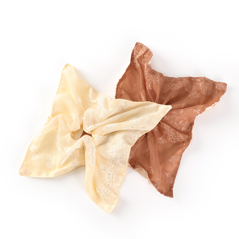 Korean Embroidered Square Scarf Polyester Scrunchie 4012101675