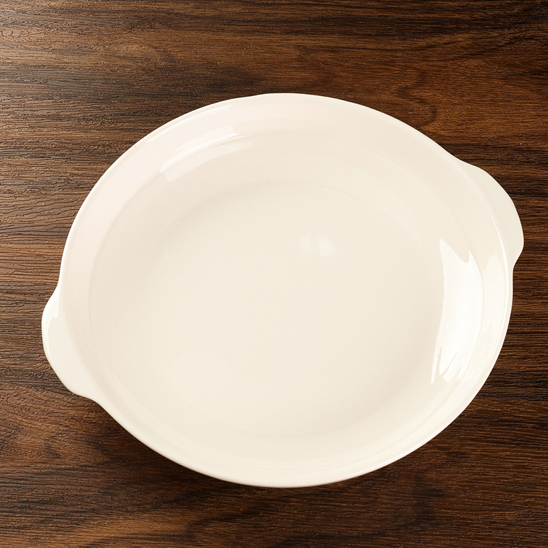 White Ceramic Abalone Plate 9 Inch 1200400528