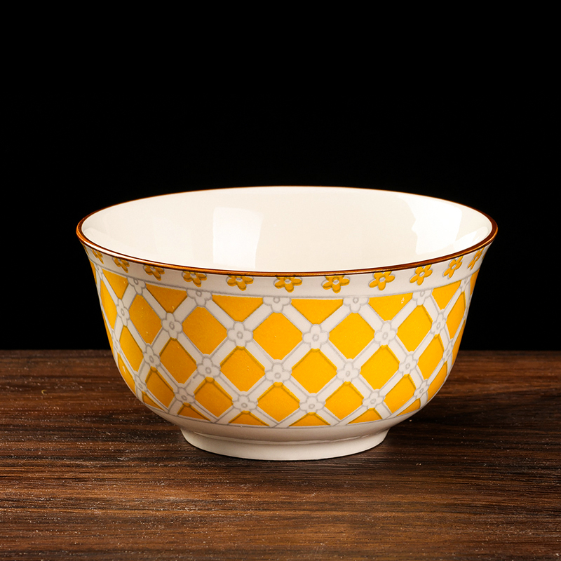 Printed 5.7 Inch Ethnic Ceramic Bowl Assorted Colors 1200600792