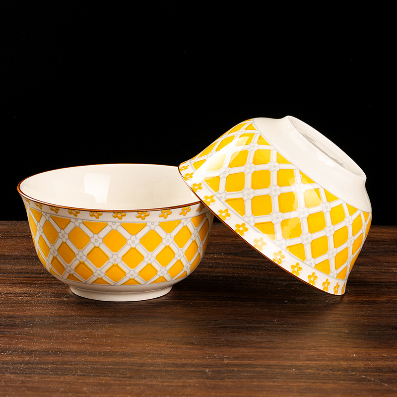 Printed 5.7 Inch Ethnic Ceramic Bowl Assorted Colors 1200600792