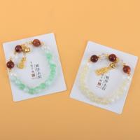 MZQ檀木珠双色珠铃铛吊坠手链 2