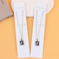 MZQ玫瑰花画框银项链 2