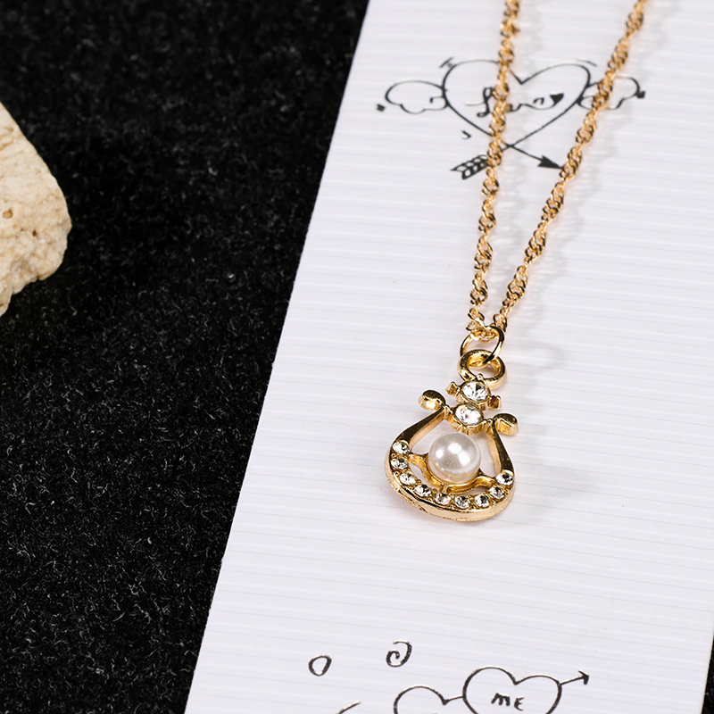 Hollow Pearl Coin Purse Necklace