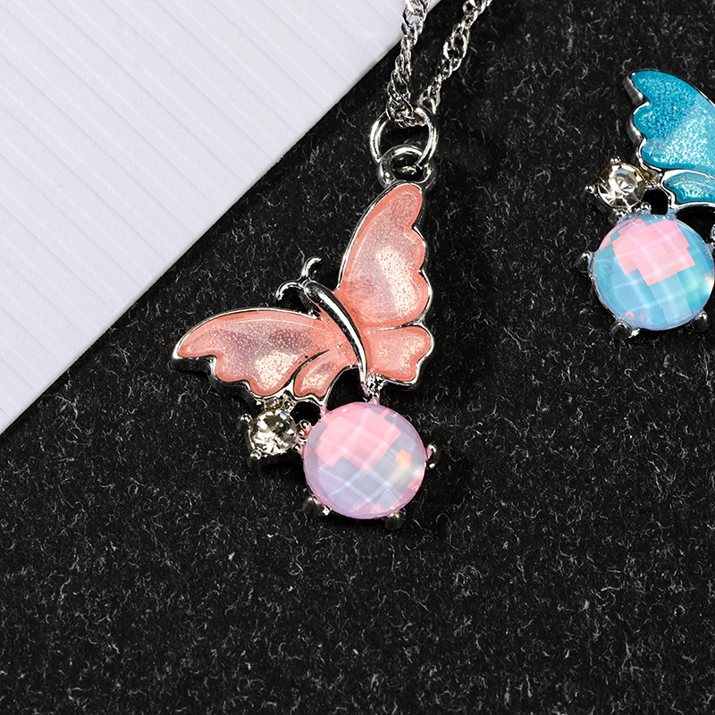 Colorful Zircon Butterfly Necklace
