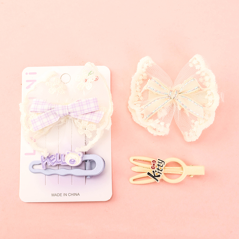 Mesh Bow Set Duckbill Hair Clip