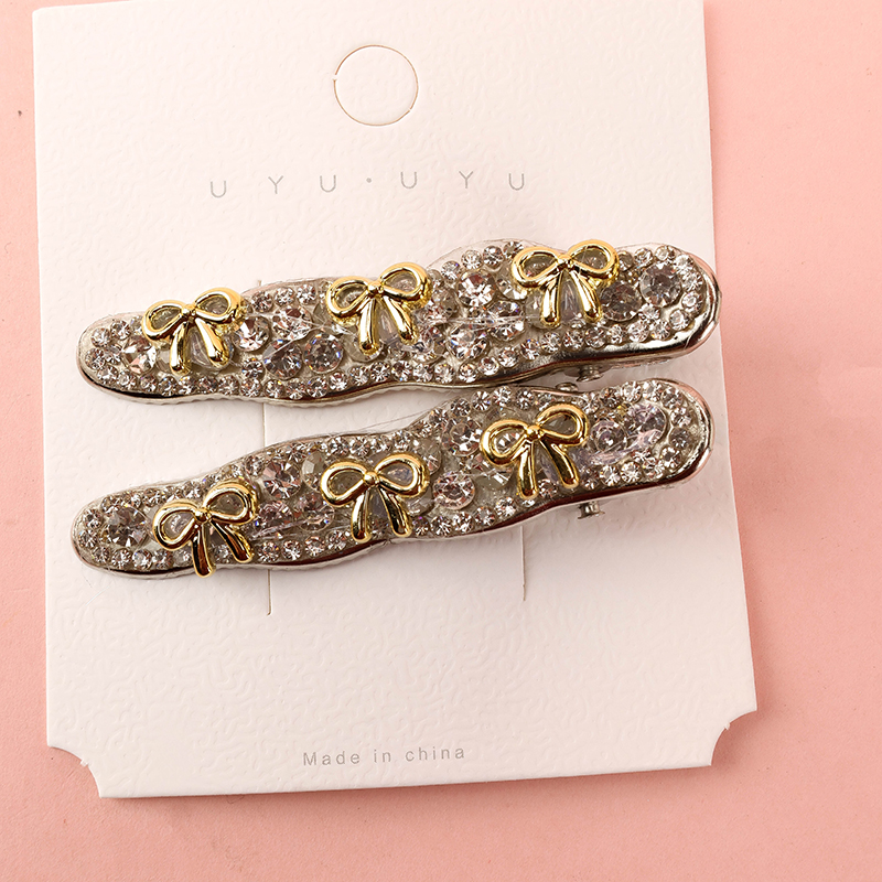 Rhinestone Bow Accessory Duckbill Hair Clip